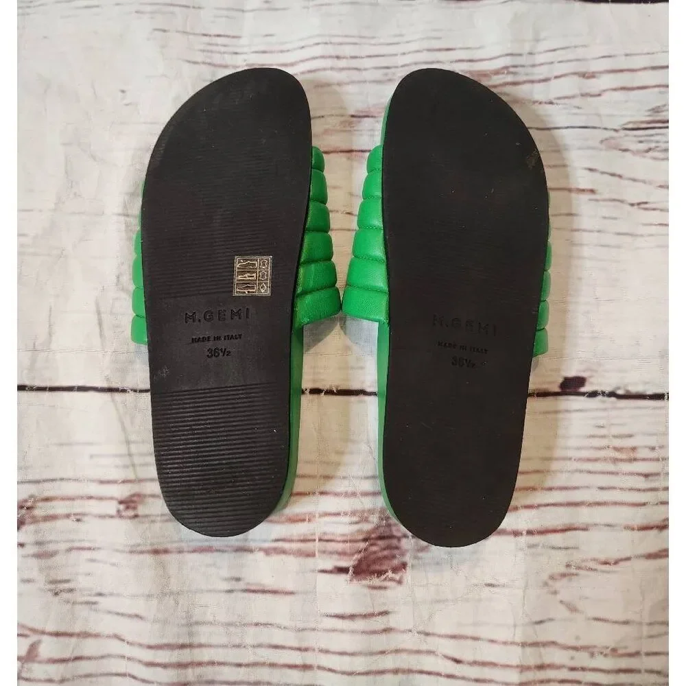 M. Gemi Green Padded Slide Sandals - Picture 6 of 6